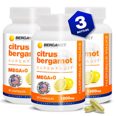 BergaMet Citrus Bergamot bottle front with daily wellness branding