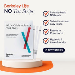 Berkeley Life test strip in saliva sample ready for quick NO check.