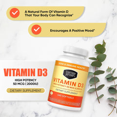 Berkley Jensen Vitamin D3 softgels supporting calcium binding for stronger bones.