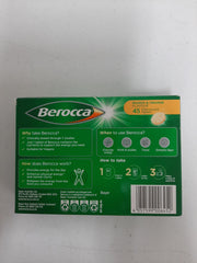 Berocca Energy mango-orange flavour splash in a glass for a bright routine.