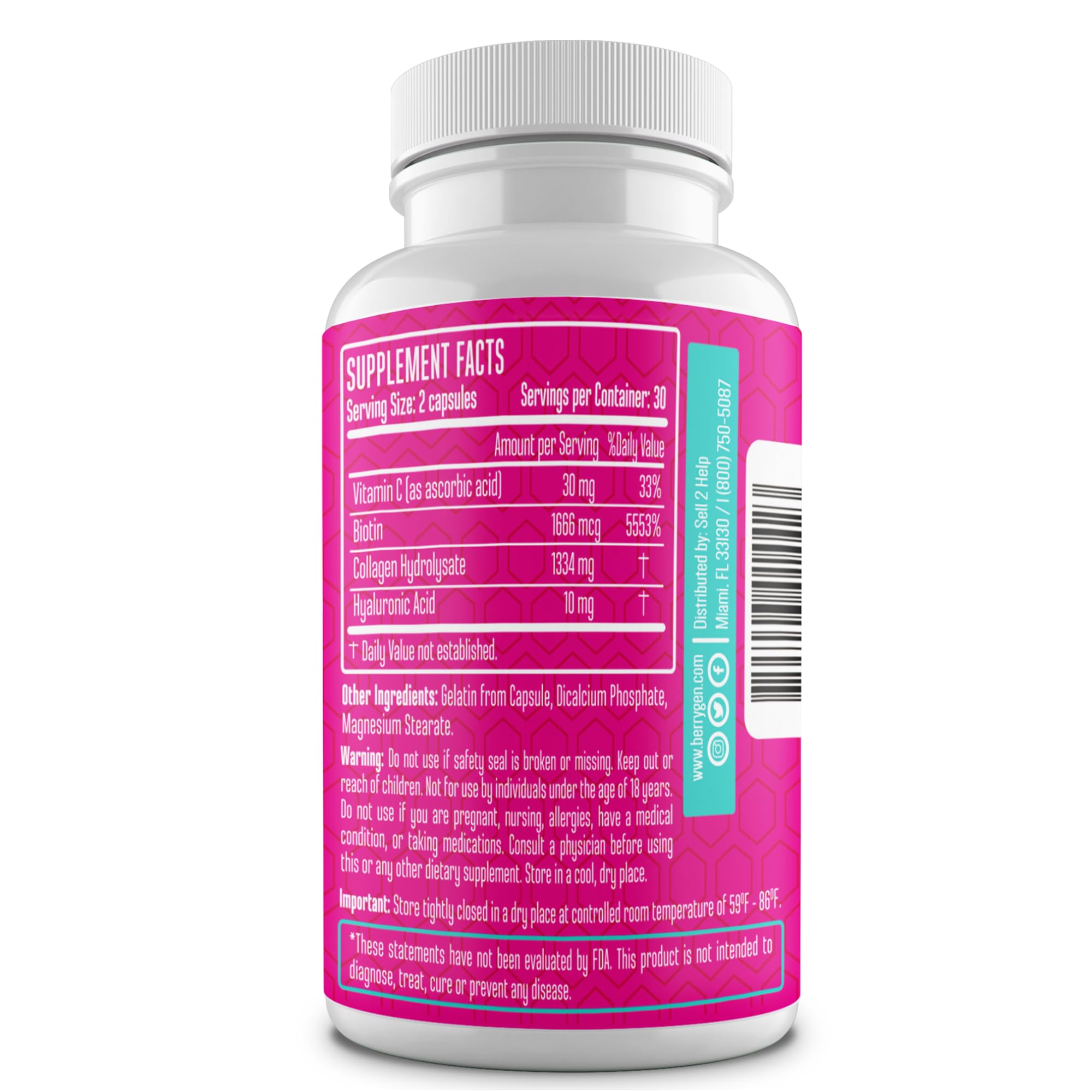Berry Gen Restore image focusing on hair, skin, and nails benefits