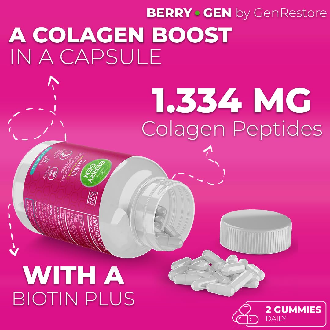 Berry Gen Restore packaging displaying 60 capsules for easy daily intake