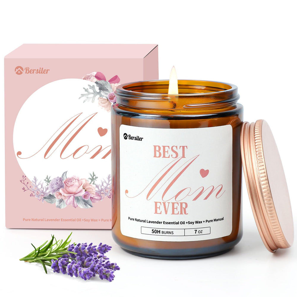 Bersiler Best Mom Ever candle in pink gift box for Mother's Day gifting.