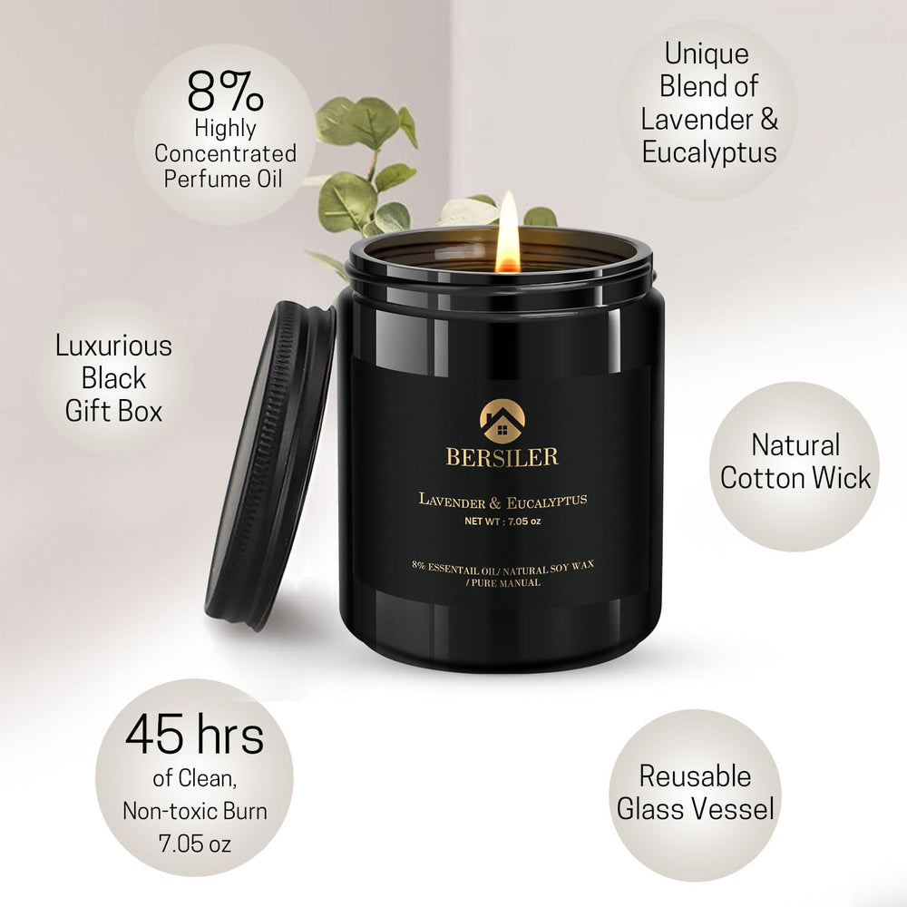 Bersiler Candle lid preserves fragrance between uses.