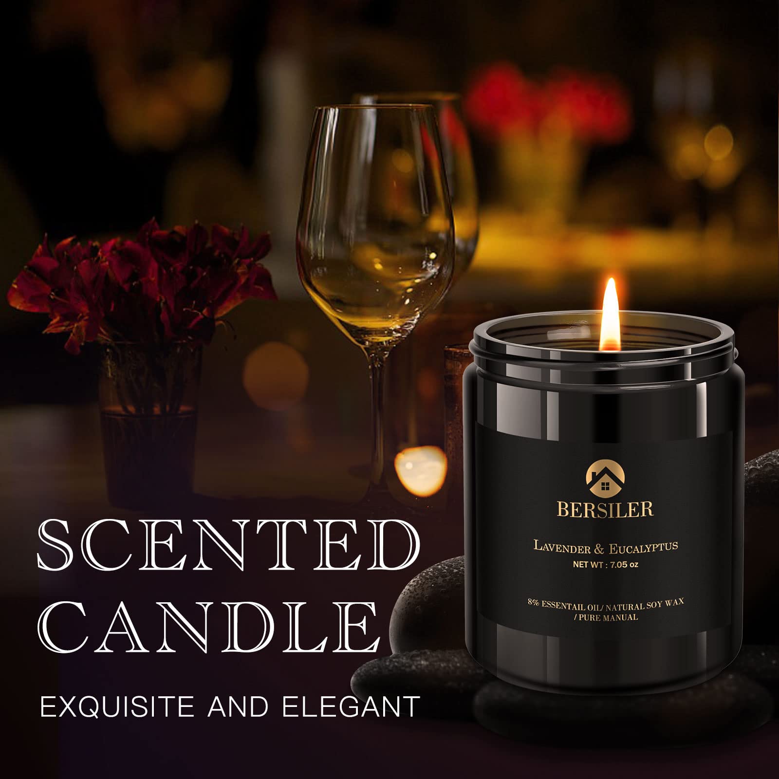 Bersiler Lavender Eucalyptus Candle packaging box showcases premium gifting presentation.