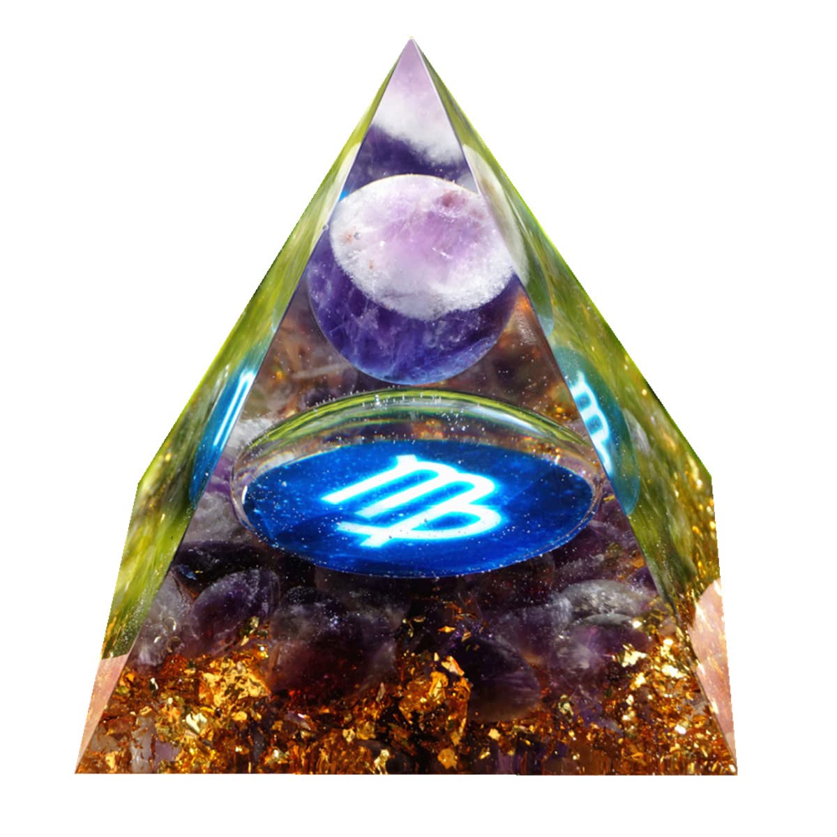 Besorgone Orgone Pyramid on a desk supports mindful work sessions.
