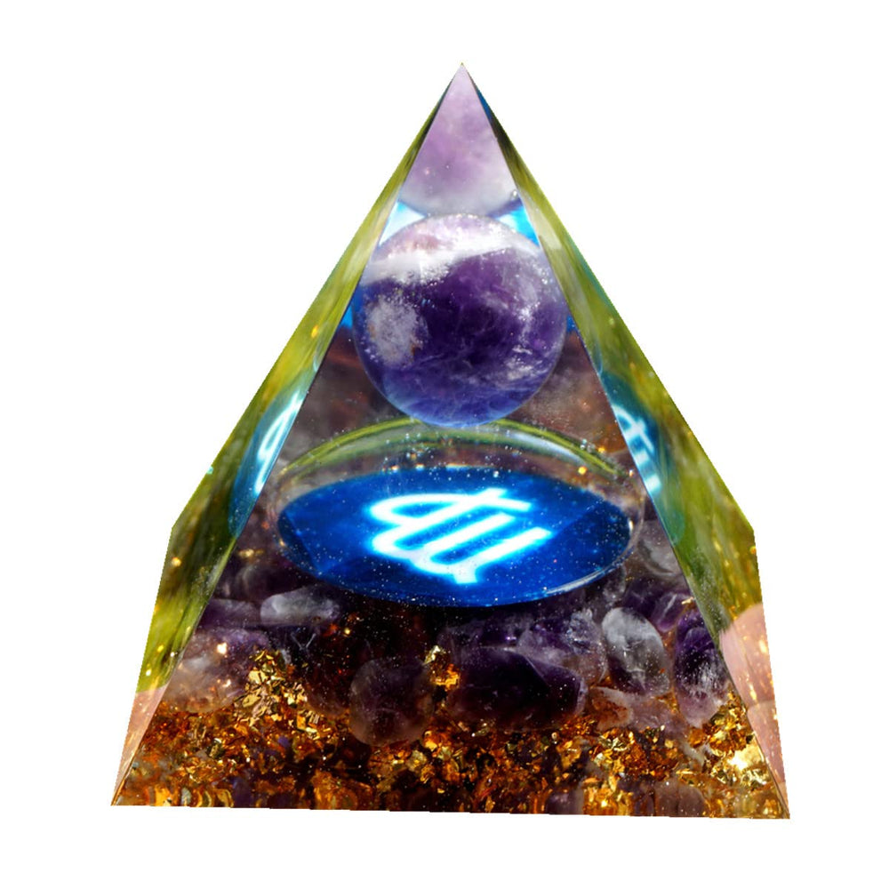 Besorgone Orgone Pyramid Virgo energy ideal for meditation and balance.