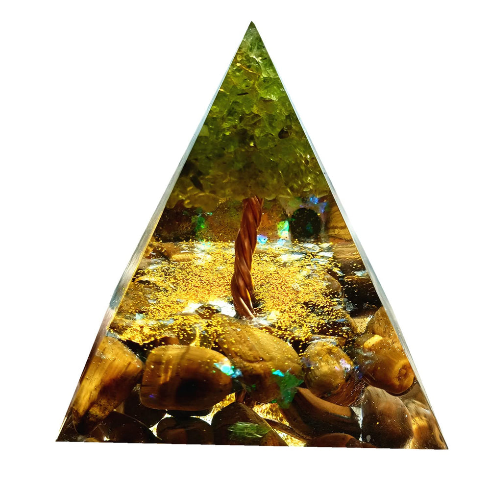 Besorgorgone Peridot Pyramid as a thoughtful gift for spiritual wellbeing.