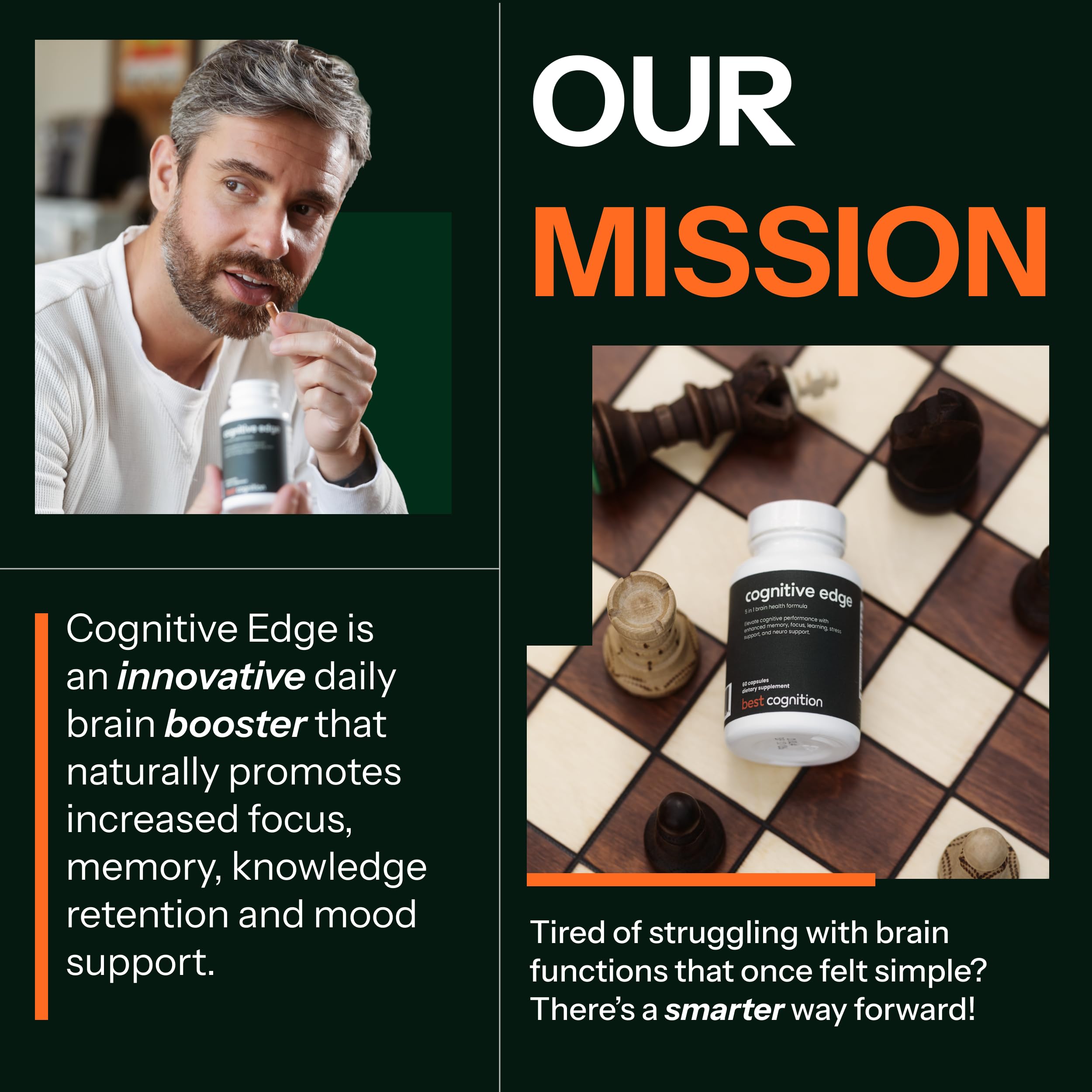 Best Cognition Cognitive Edge bottle with seven natural ingredients overview.