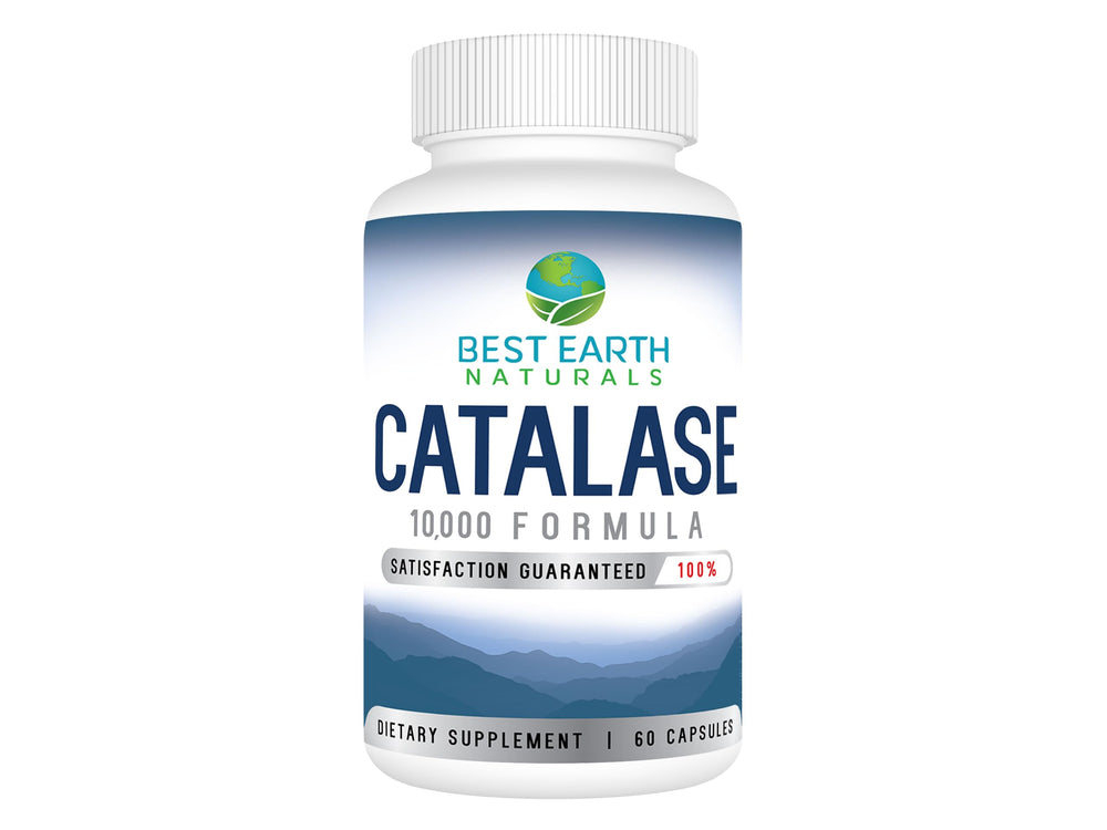 Best Earth Naturals Catalase 10,000 bottle supports daily wellness with potent enzyme.
