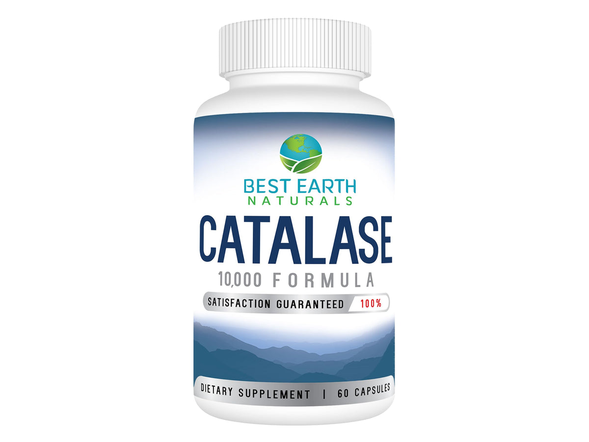 Best Earth Naturals Catalase 10,000 bottle supports daily wellness with potent enzyme.