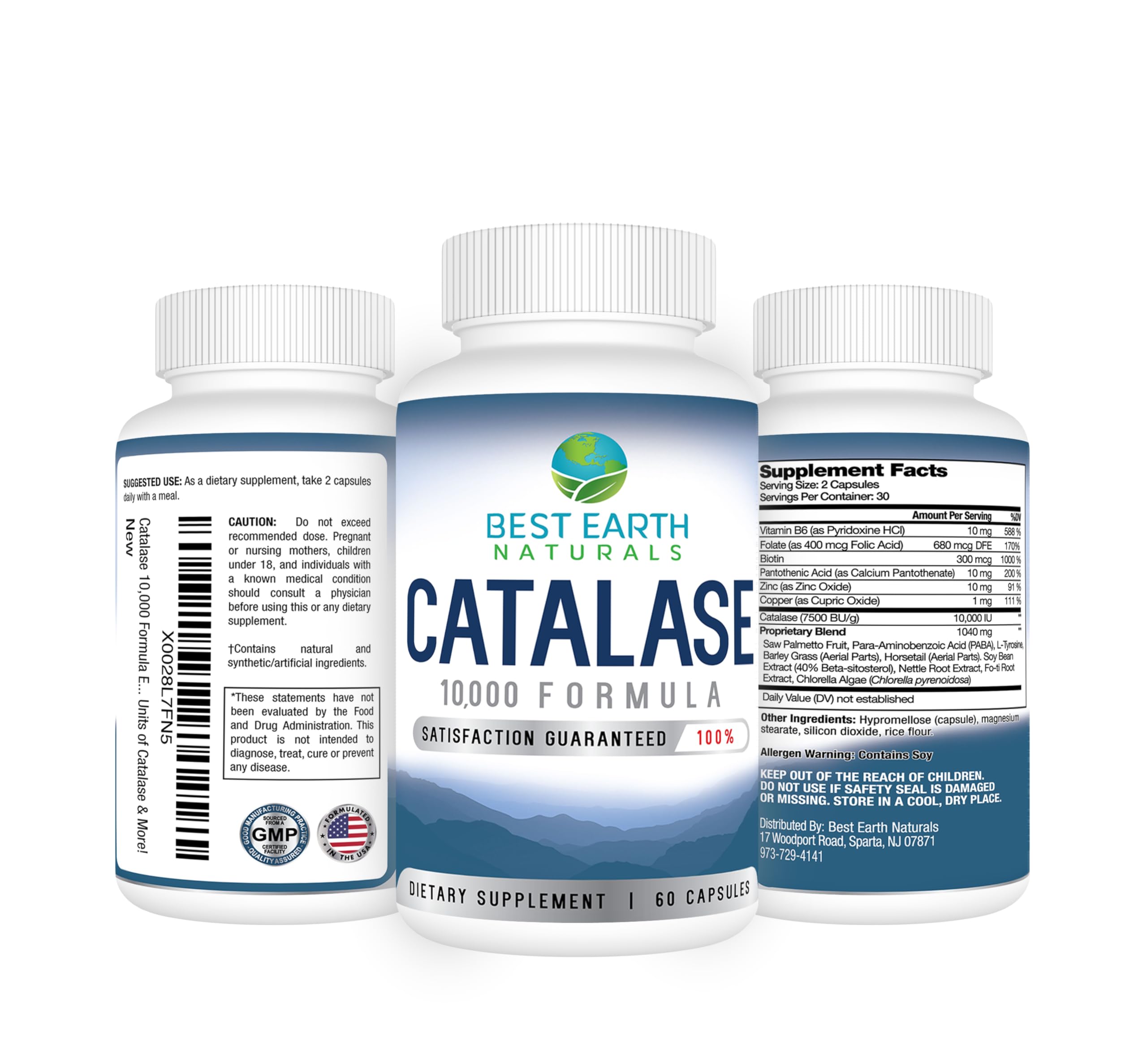 Best Earth Naturals Catalase 10000 capsules closeup shows a convenient daily hair vitality option.