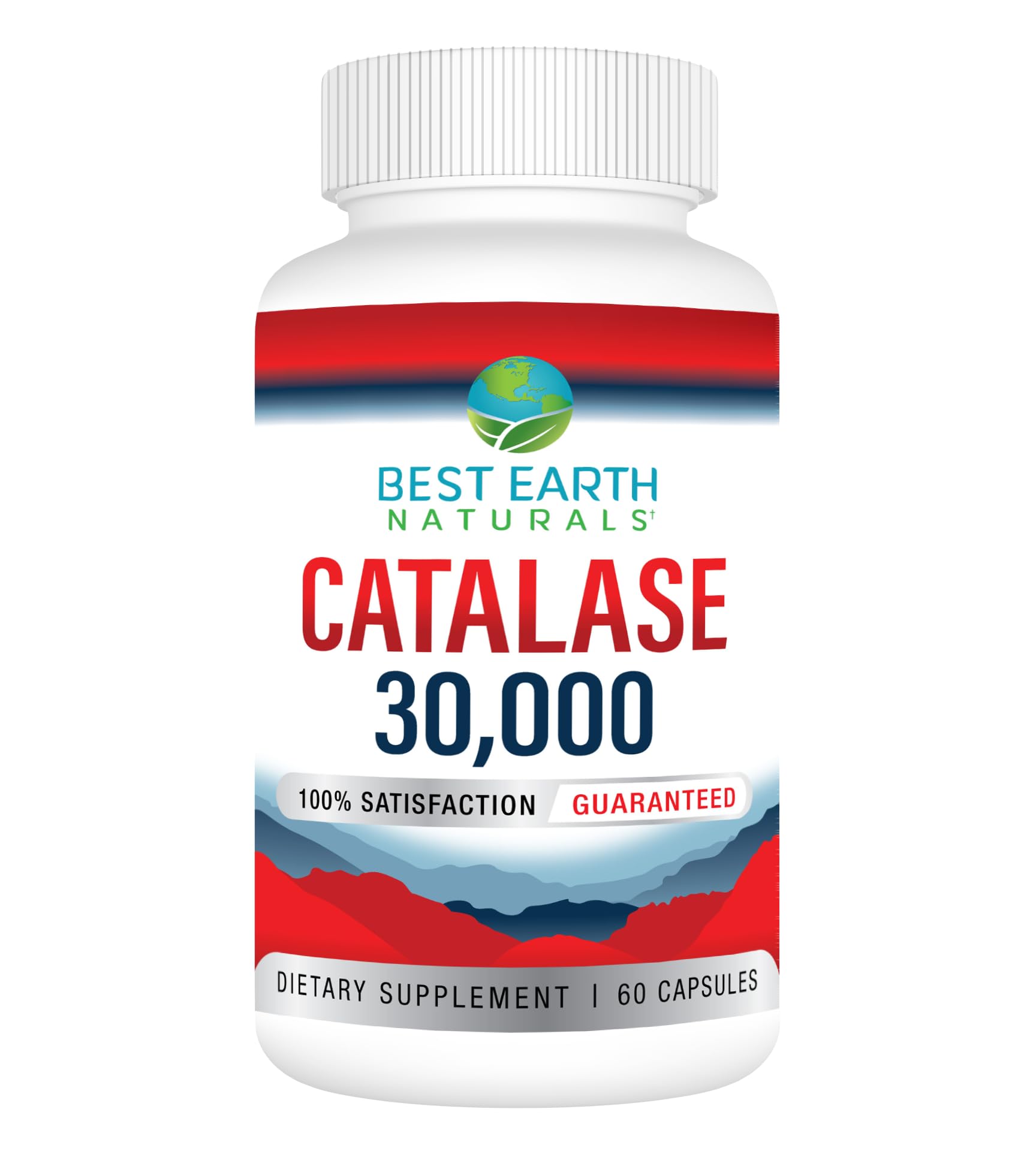 Best Earth Naturals Catalase 30,000 bottle front promotes hair vitality