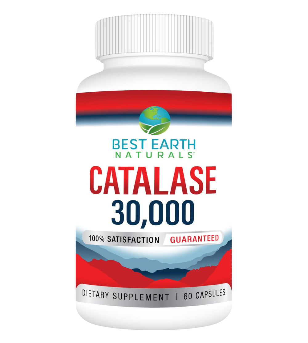 Best Earth Naturals Catalase 30,000 bottle front promotes hair vitality