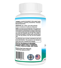 Best Earth Naturals label detail showing glucosamine, chondroitin, and MSM