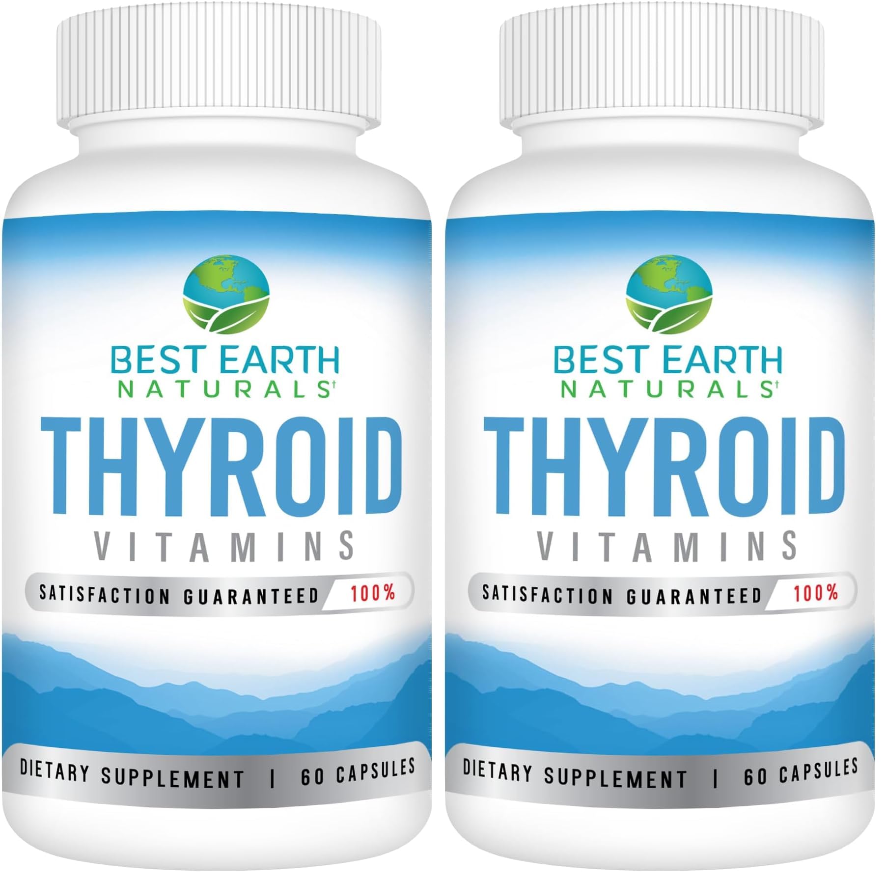 Best Earth Naturals thyroid support bottle front for daily energy balance.