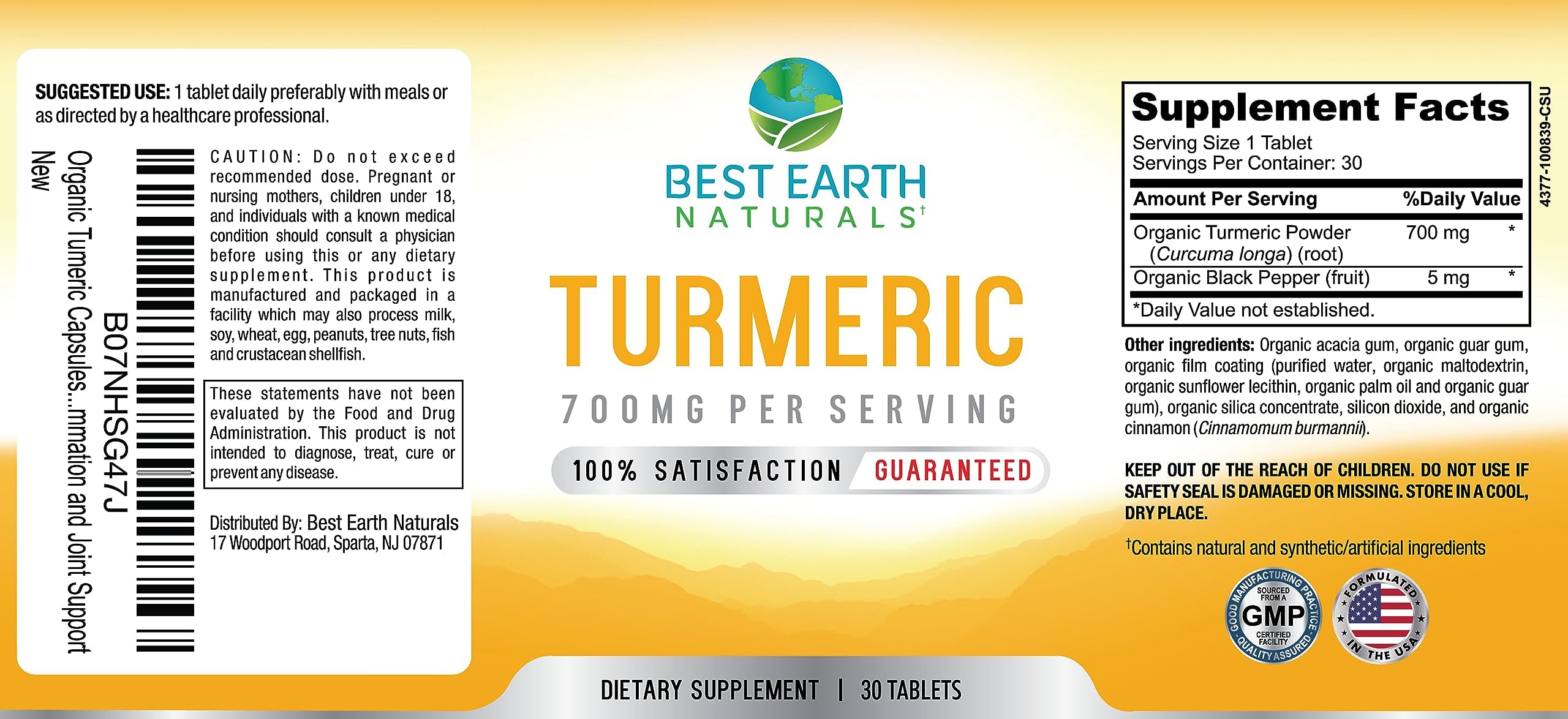 Best Earth Naturals turmeric black pepper blend highlighting absorption support