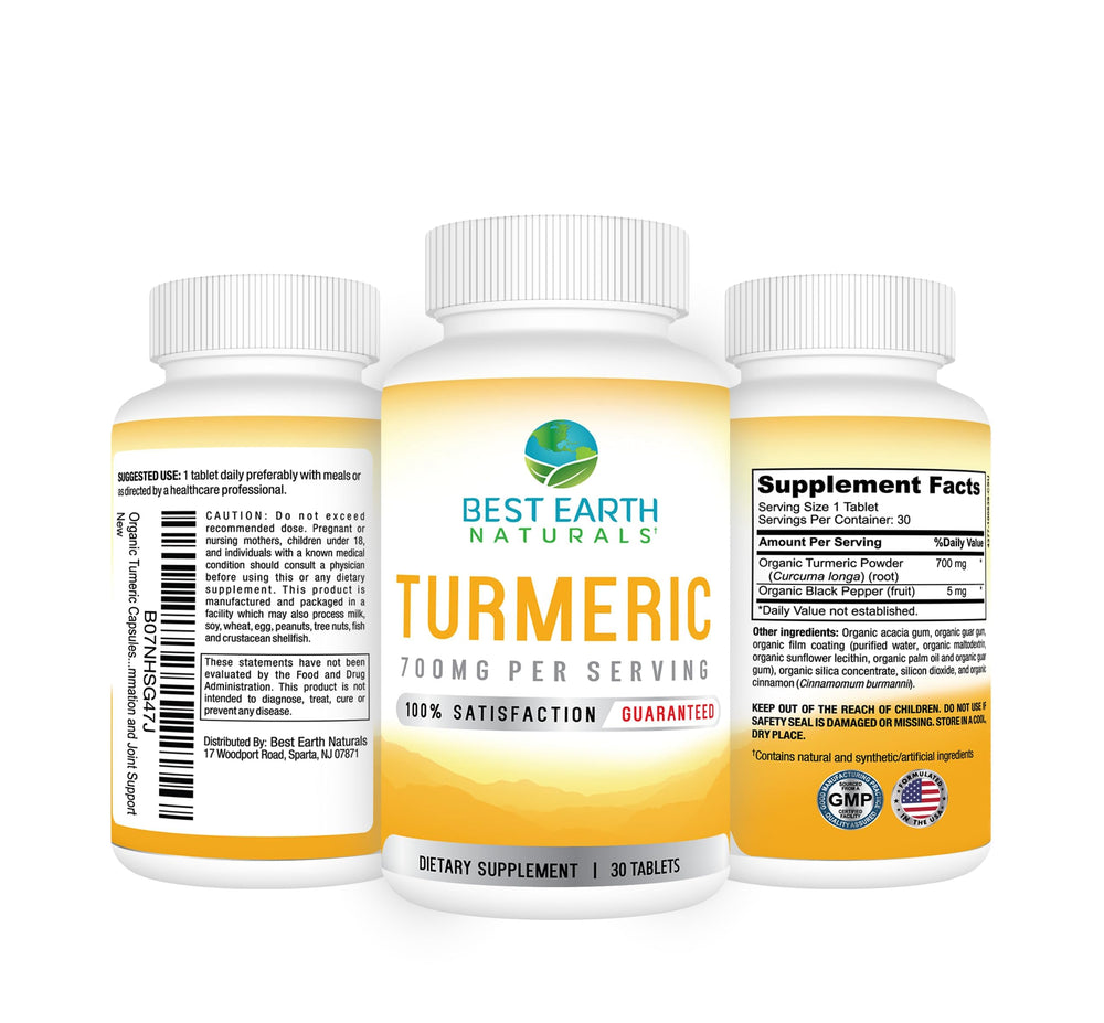 Best Earth Naturals turmeric tablets closeup for easy daily use