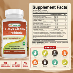 Best Naturals probiotic capsules promote gut flora balance.