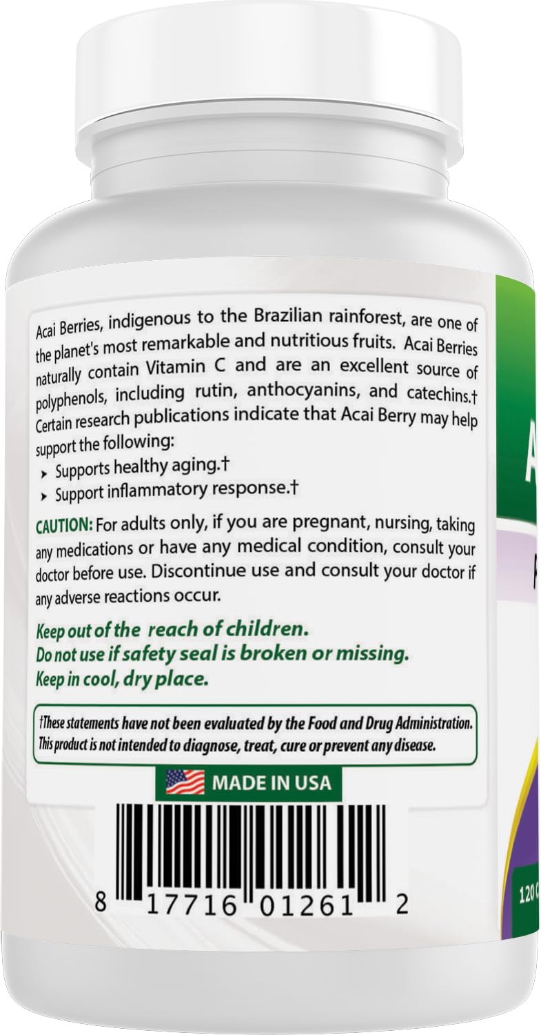 Best Naturals Acai Berry 600mg manufacturing facility badge in USA GMP standards