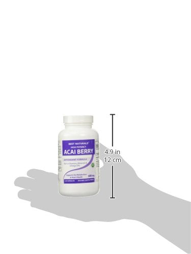 Best Naturals Acai Berry 600mg packaging front with resealable bottle