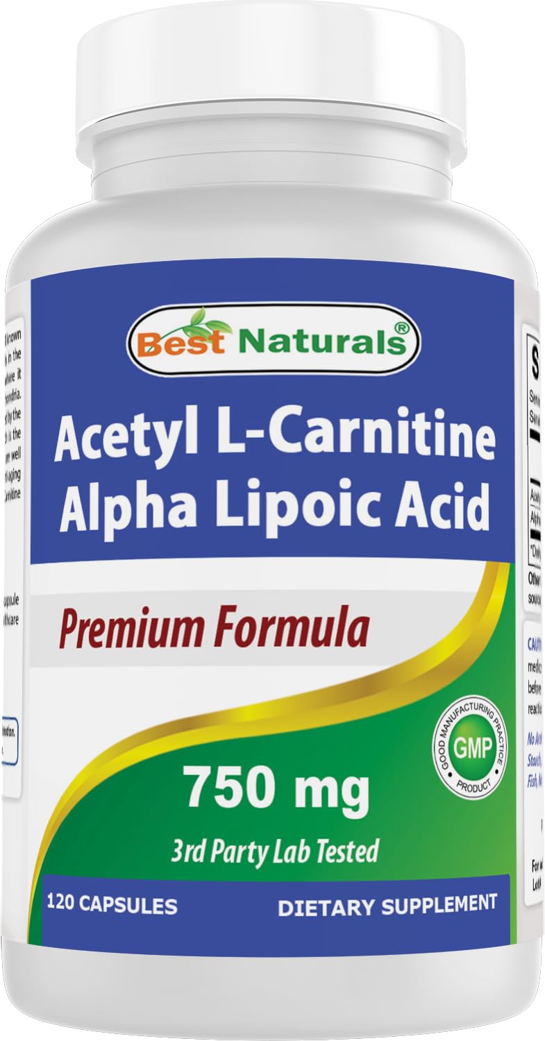 Best Naturals Acetyl L-Carnitine and Alpha Lipoic Acid bottle for daily use.