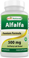 Best Naturals Alfalfa Green Super Food bottle close-up for daily nutrition.