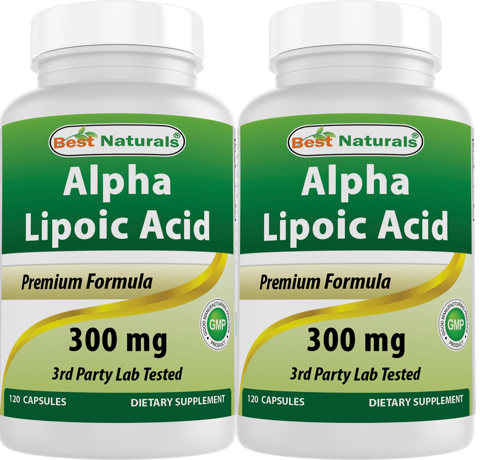 Best Naturals Alpha Lipoic Acid 300 mg bottle cap close-up for easy daily use.