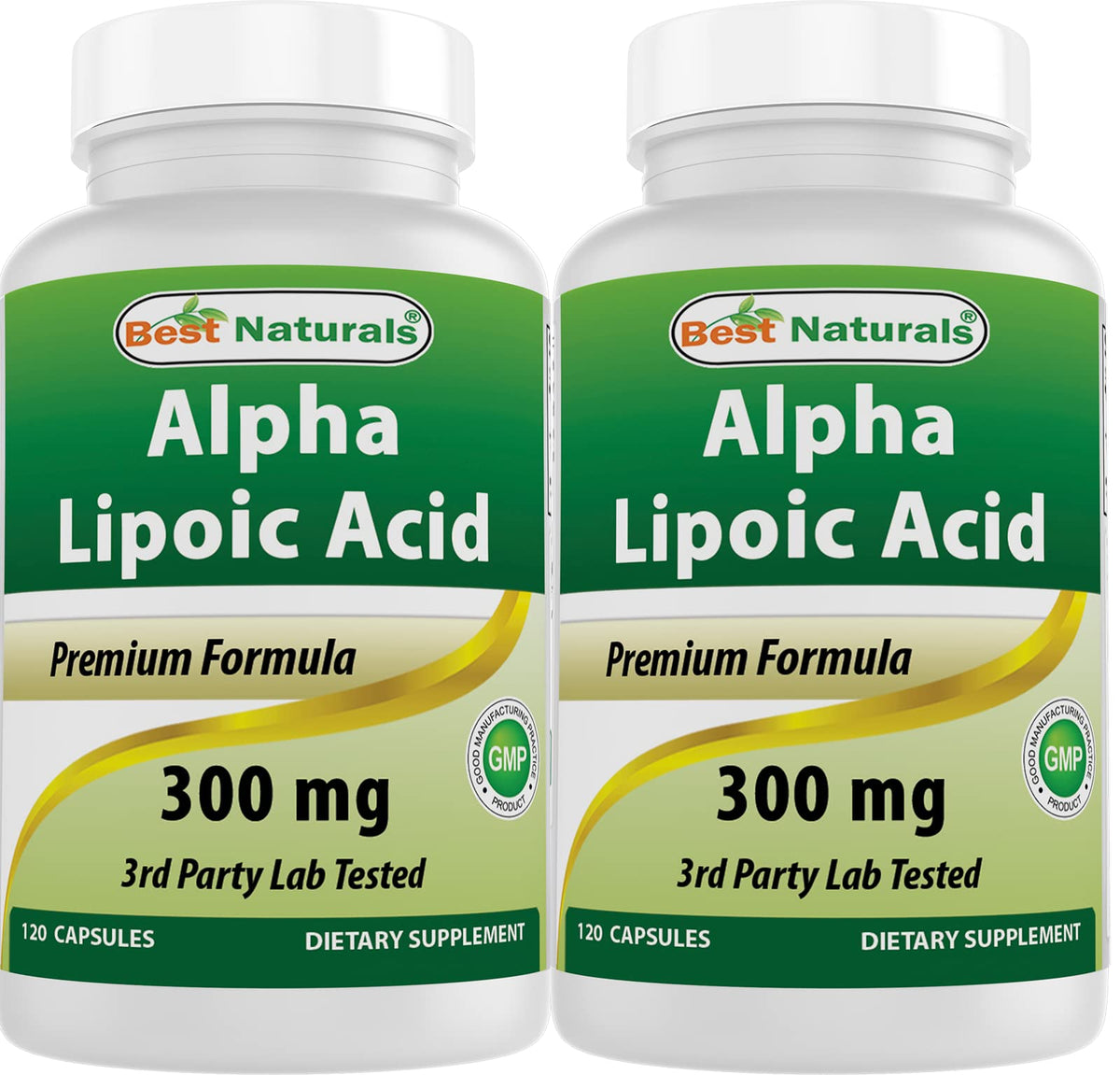 Best Naturals Alpha Lipoic Acid 300 mg bottle cap close-up for easy daily use.