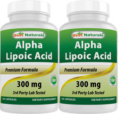 Best Naturals Alpha Lipoic Acid 300 mg bottle cap close-up for easy daily use.