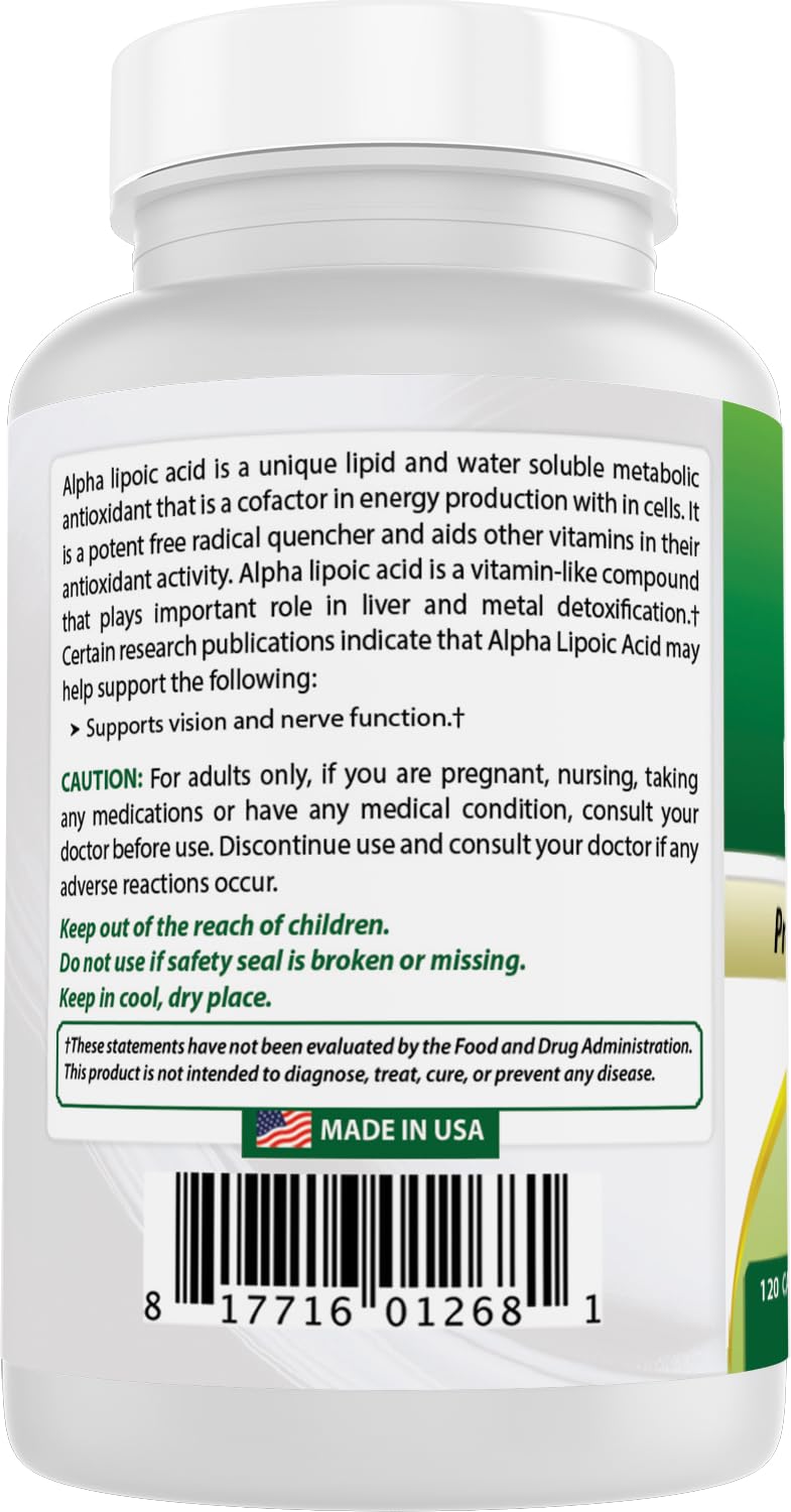 Best Naturals Alpha Lipoic Acid third-party lab test seal emphasizes purity