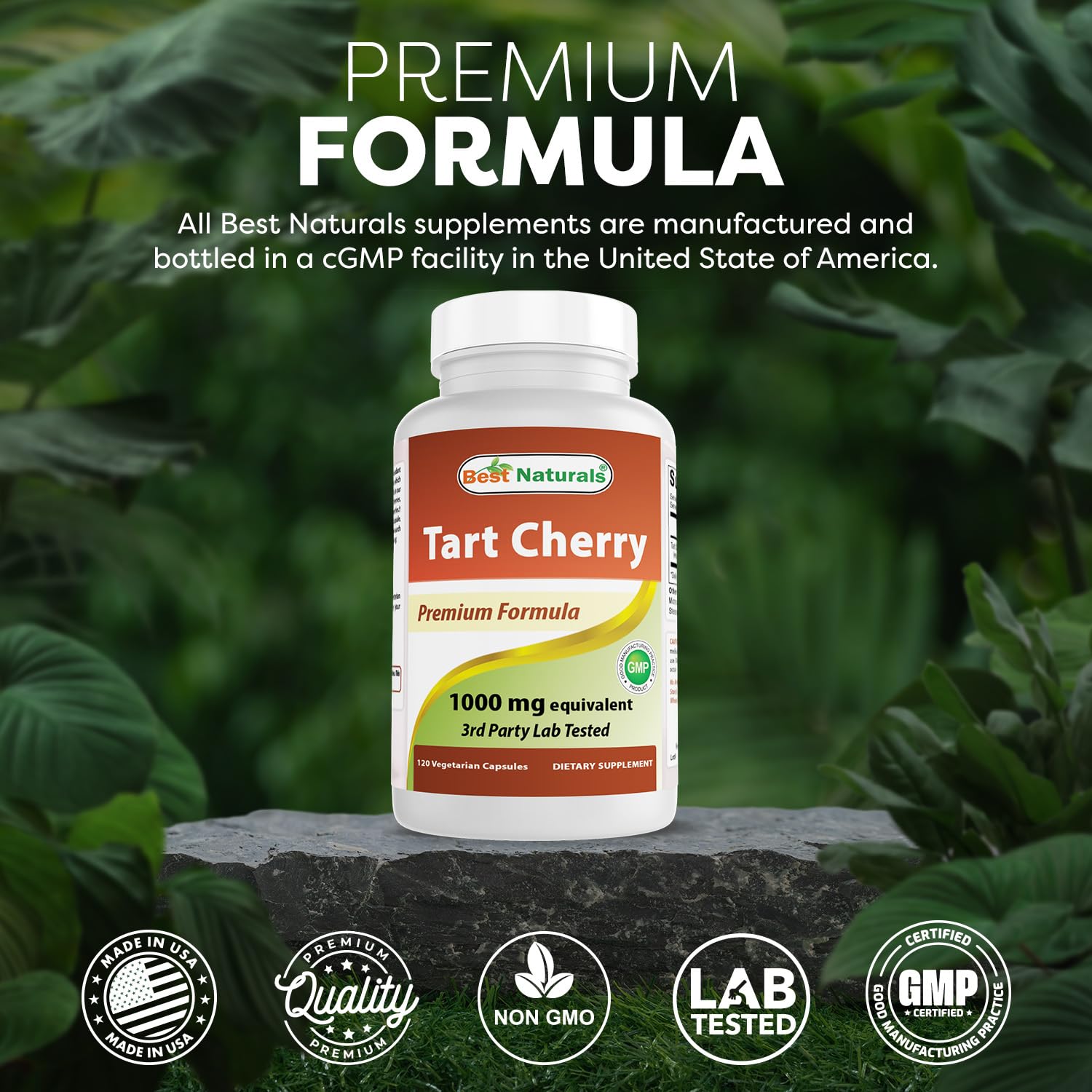 Best Naturals amber bottle top view protecting product freshness.