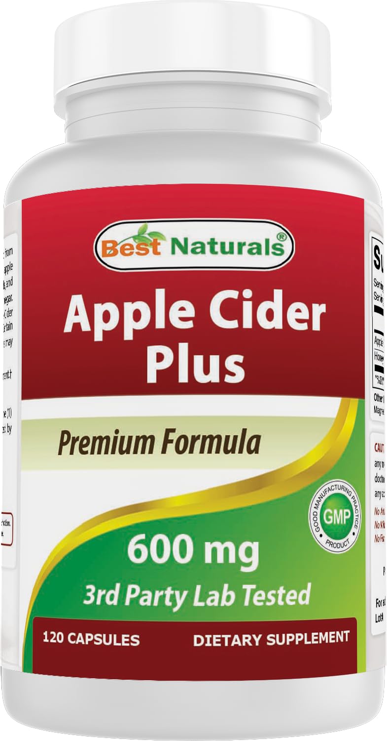 Best Naturals Apple Cider Vinegar Plus packaging side view.