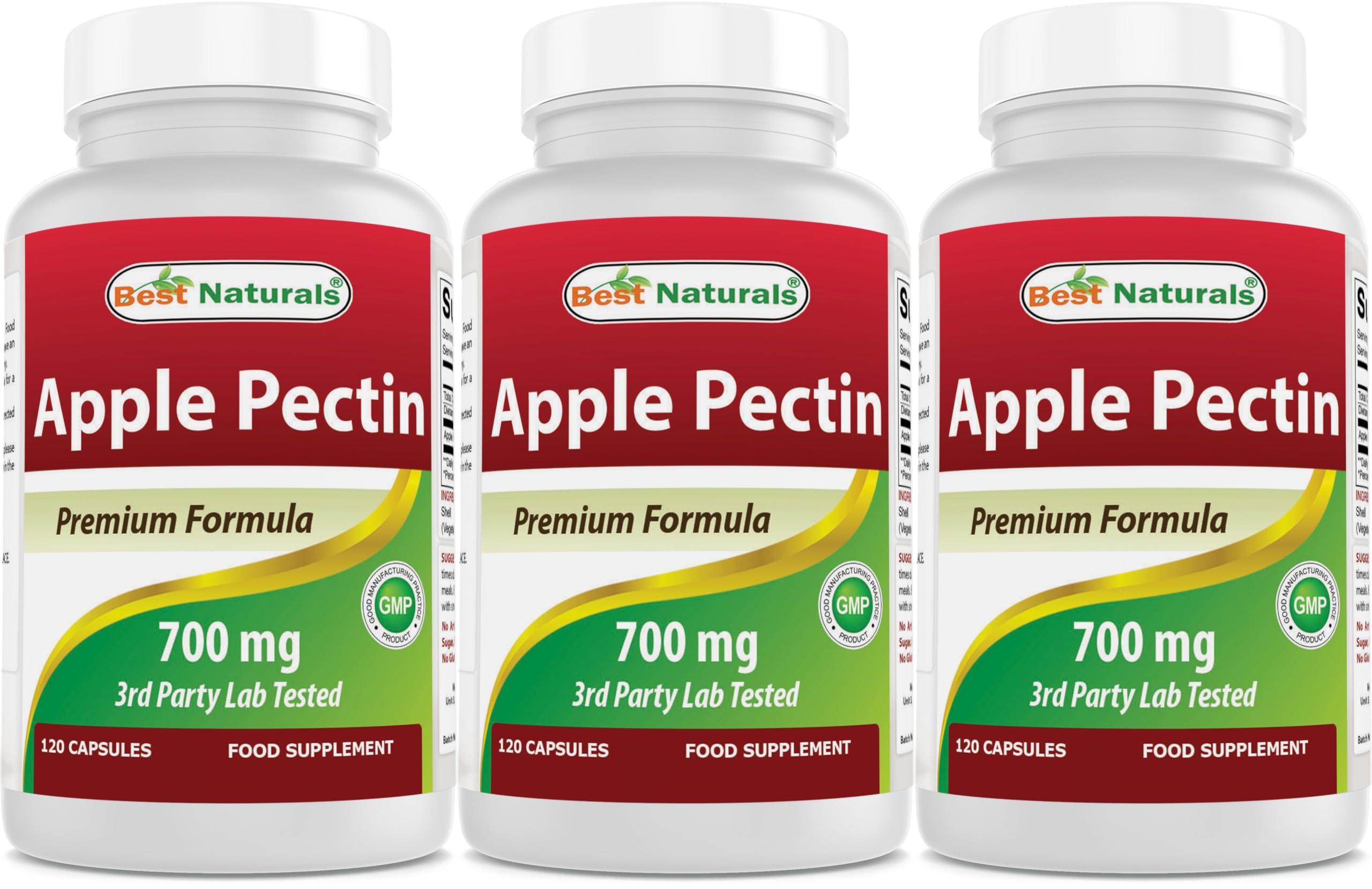 Best Naturals Apple Pectin bottle front view highlights dietary fiber support.