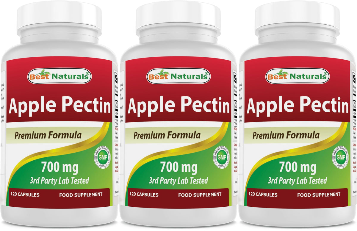 Best Naturals Apple Pectin bottle front view highlights dietary fiber support.
