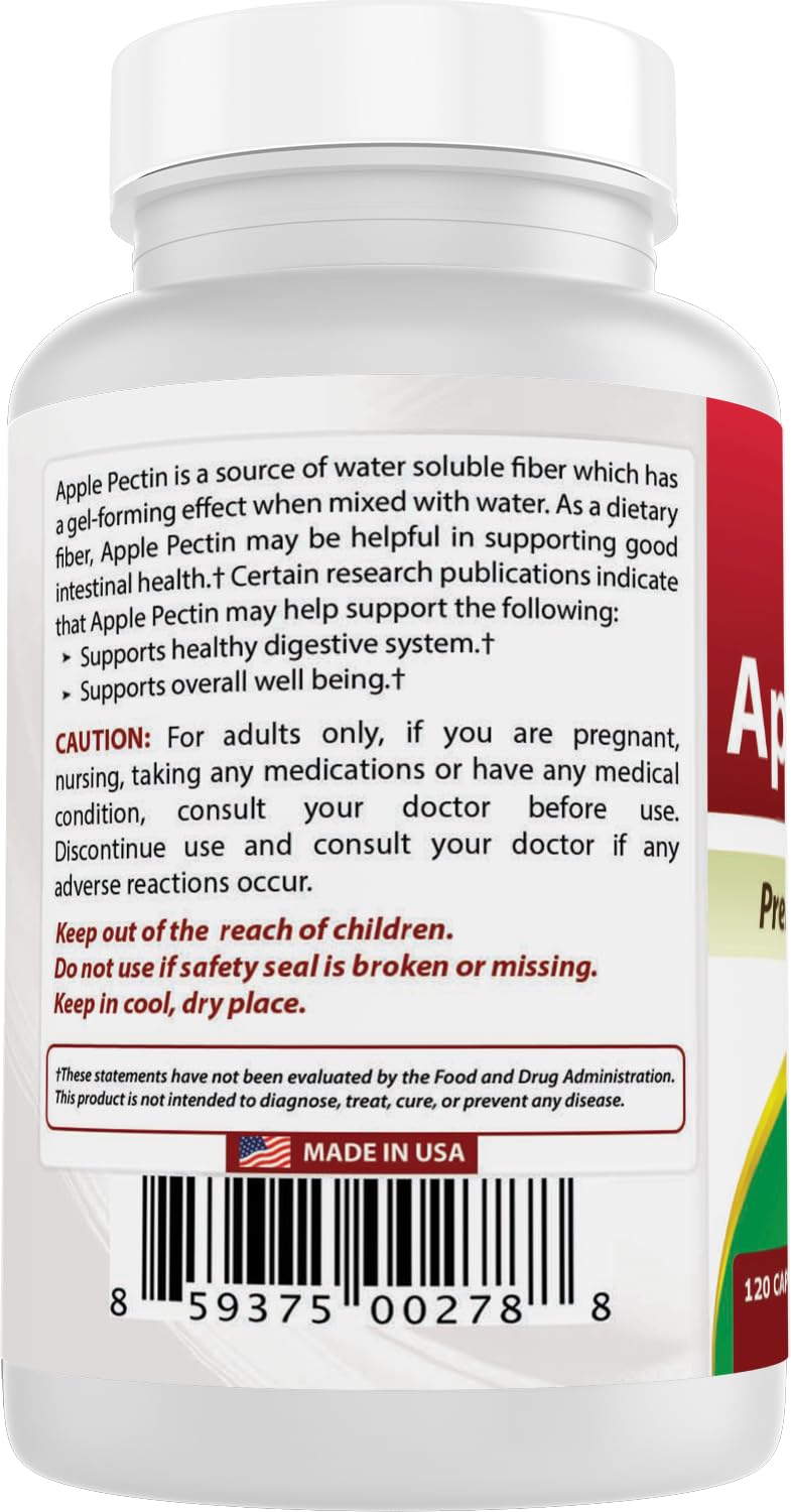 Best Naturals Apple Pectin nutrition label close up for serving details