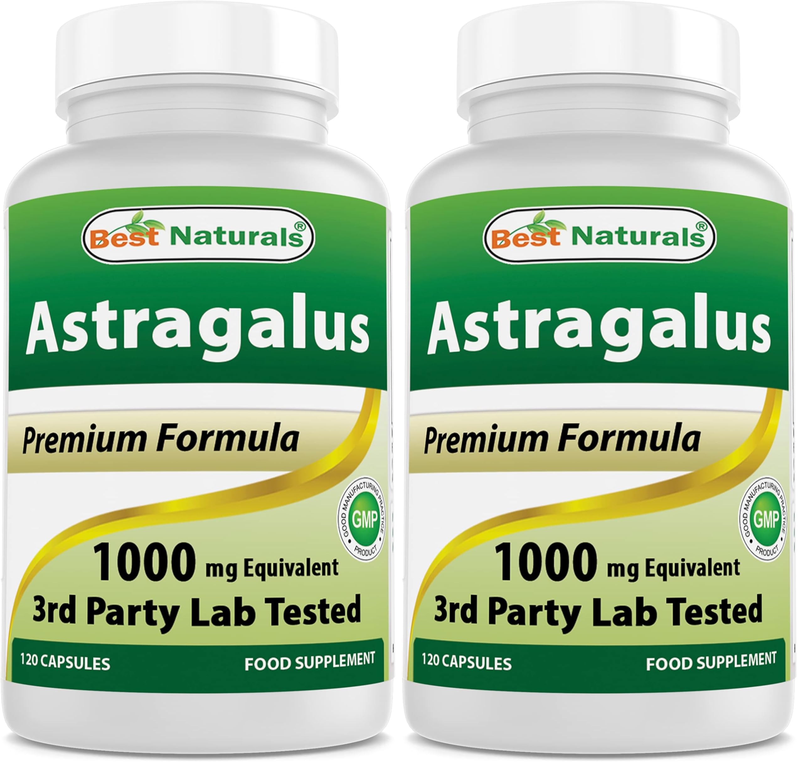 Best Naturals Astragalus bottle label showing 1000 mg per capsule
