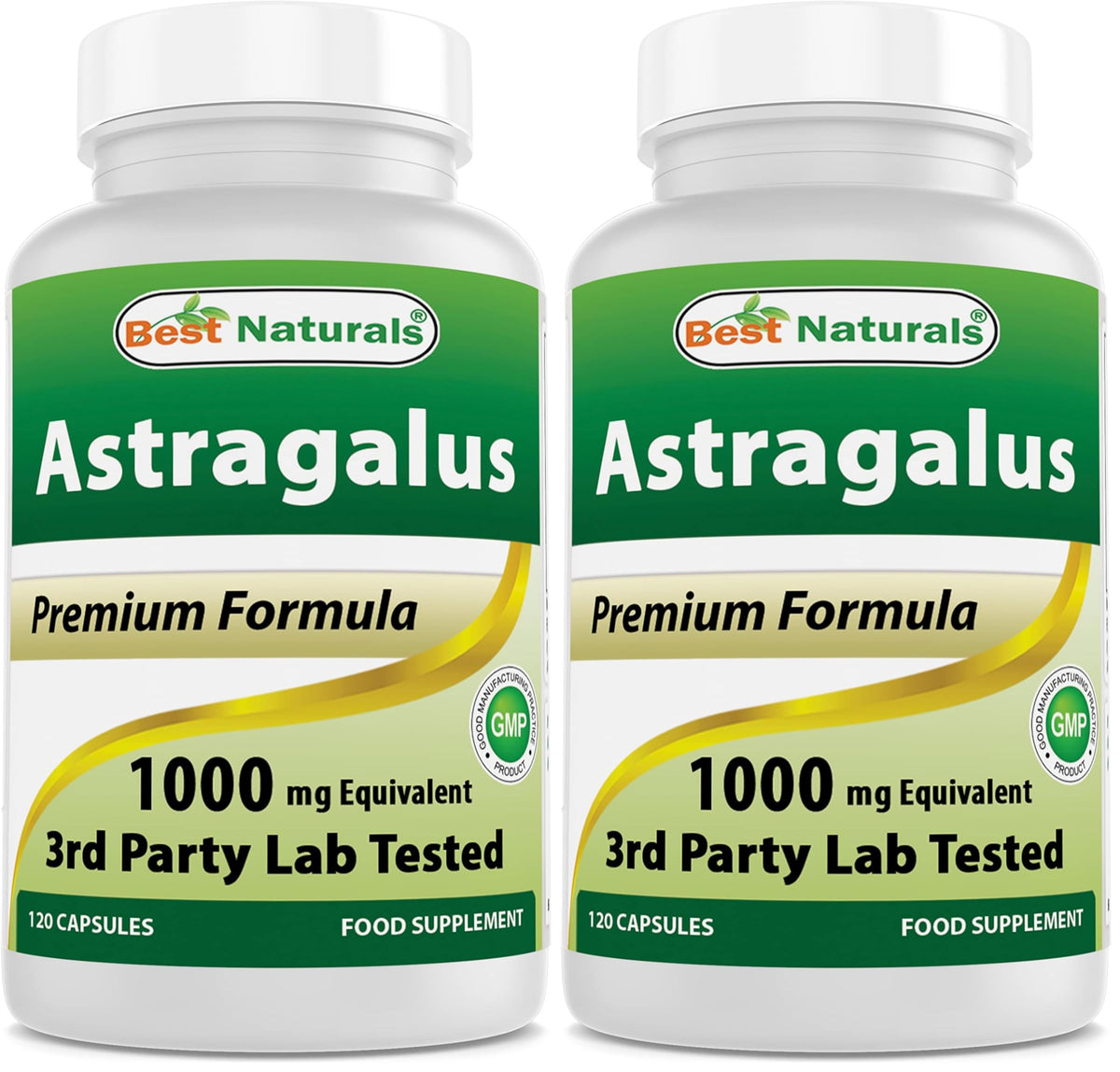 Best Naturals Astragalus bottle label showing 1000 mg per capsule
