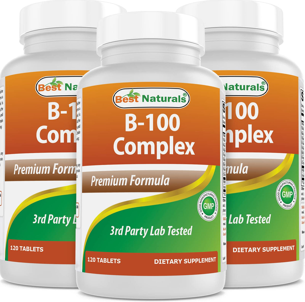 Best Naturals B-100 Complex bottle front for daily use.