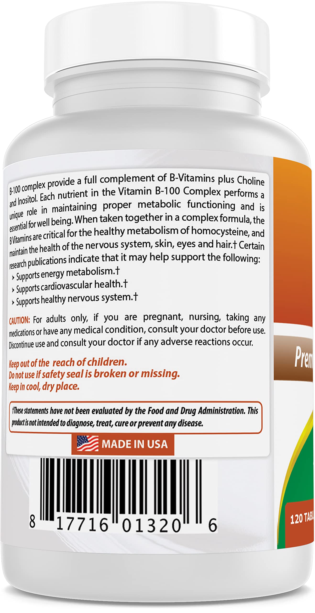 Best Naturals B-100 Complex gluten-free symbol on packaging.
