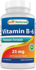 Best Naturals B-6 tablets bottle for daily wellness support.