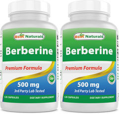 Best Naturals Berberine 500mg bottle labeled for daily immune and digestive support