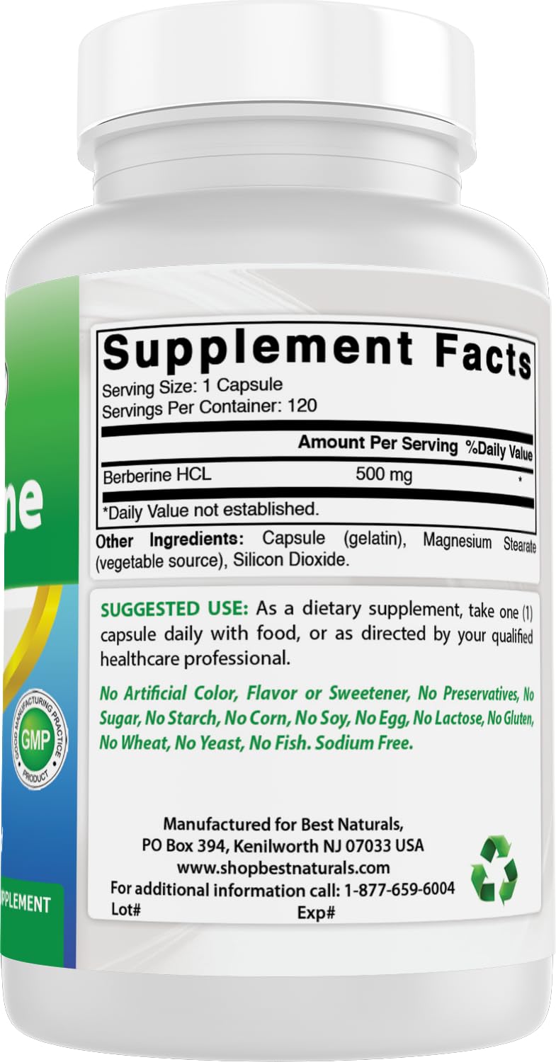 Best Naturals Berberine capsules arranged for simple daily dosing