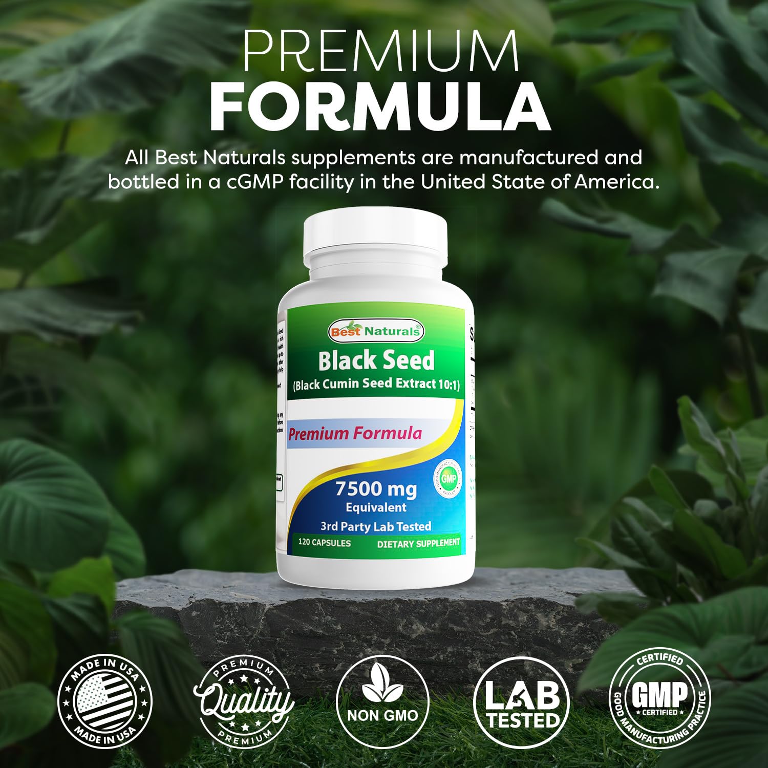 Best Naturals Black Seed packaging on desk with clear supplement facts
