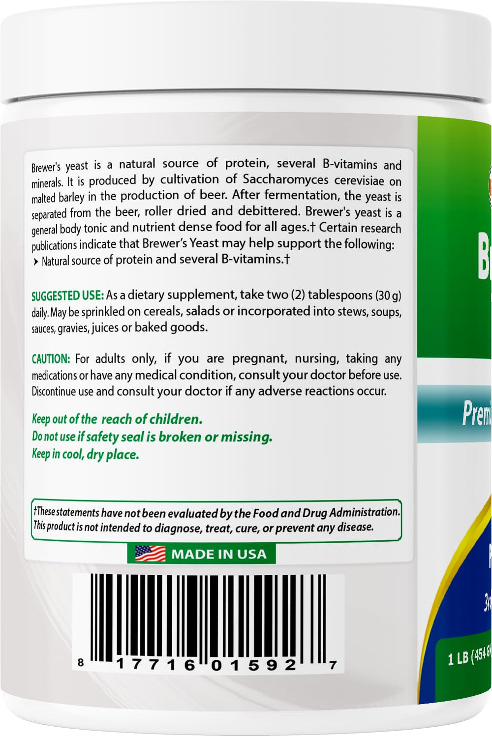 Best Naturals Brewers Yeast Powder ready for smoothie or baking uses.