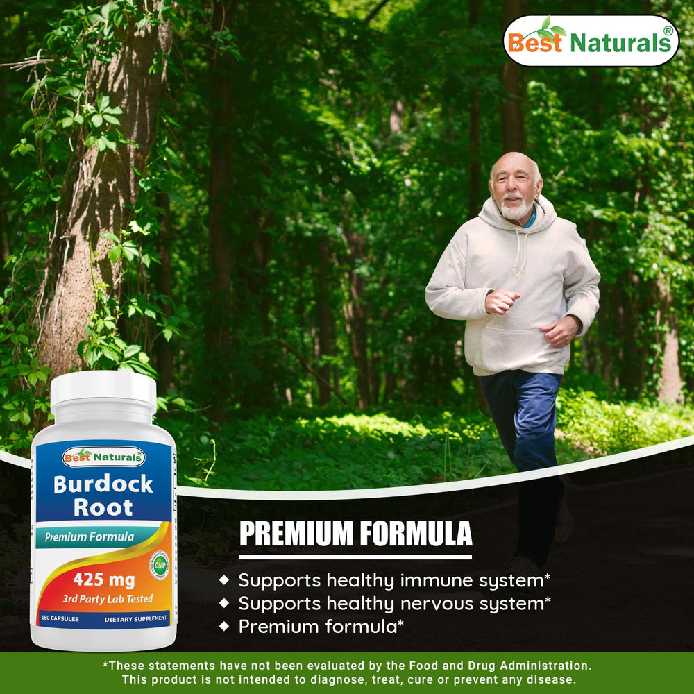 Best Naturals Burdock Root bottle on kitchen counter for everyday wellness routines.