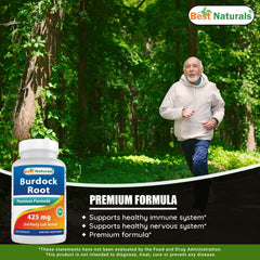 Best Naturals Burdock Root bottle on kitchen counter for everyday wellness routines.