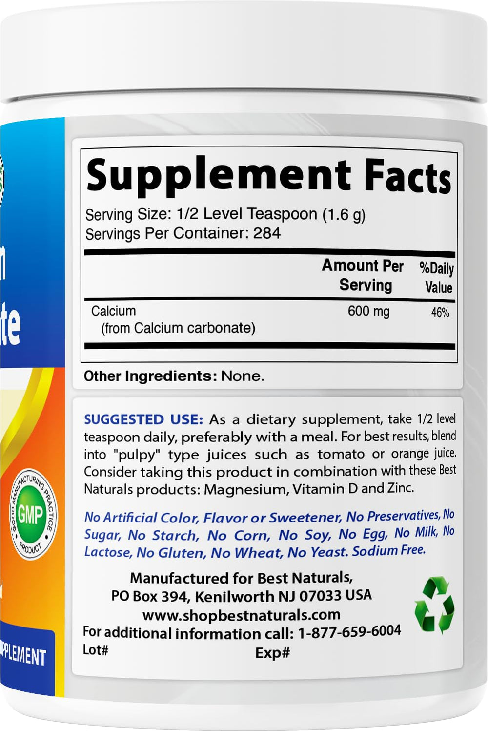 Best Naturals label shows gluten-free and allergen-free features.