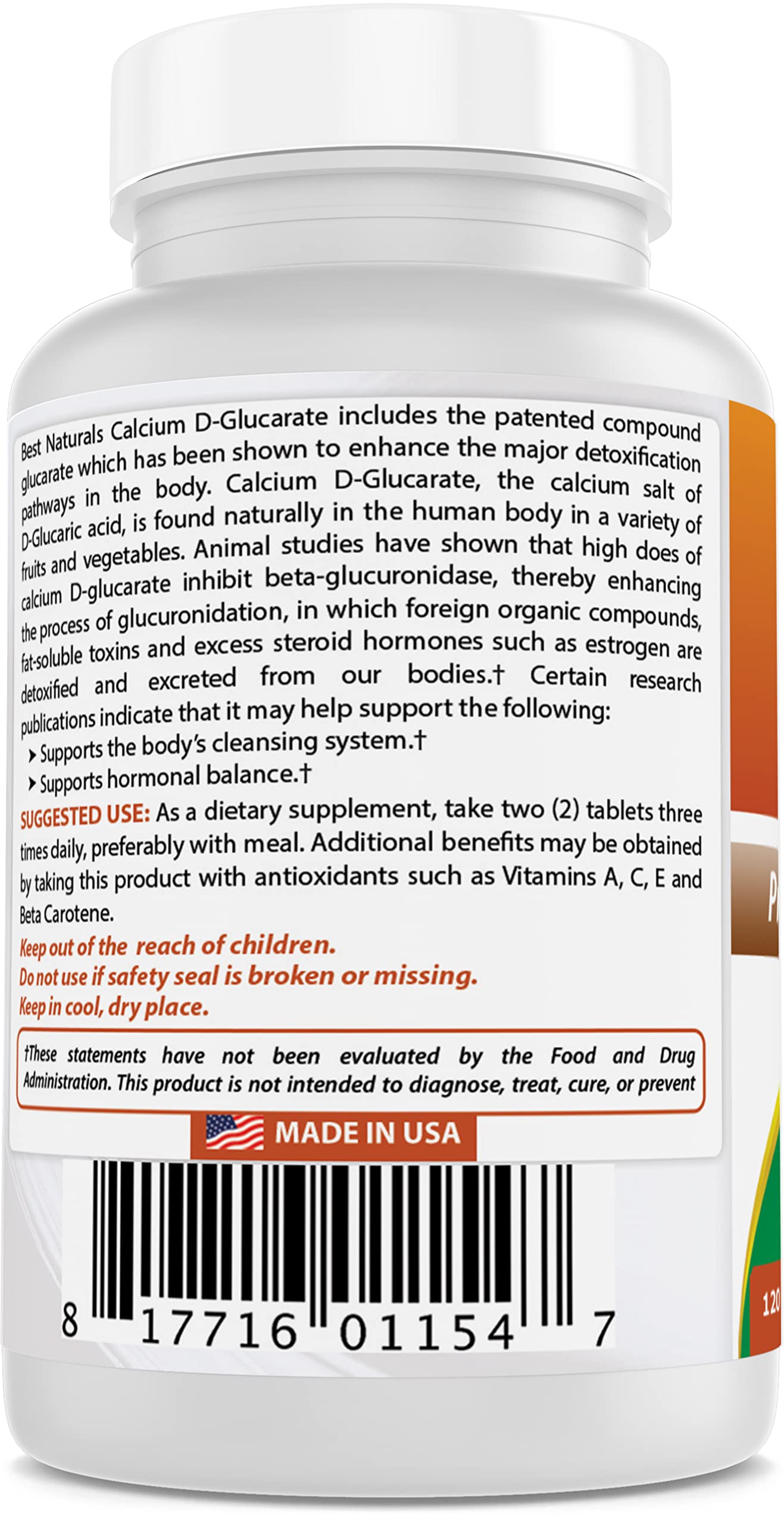 Best Naturals Calcium D-Glucarate daily routine with convenient dosing.