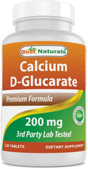 Best Naturals Calcium D-Glucarate tablet closeup, daily wellness support.